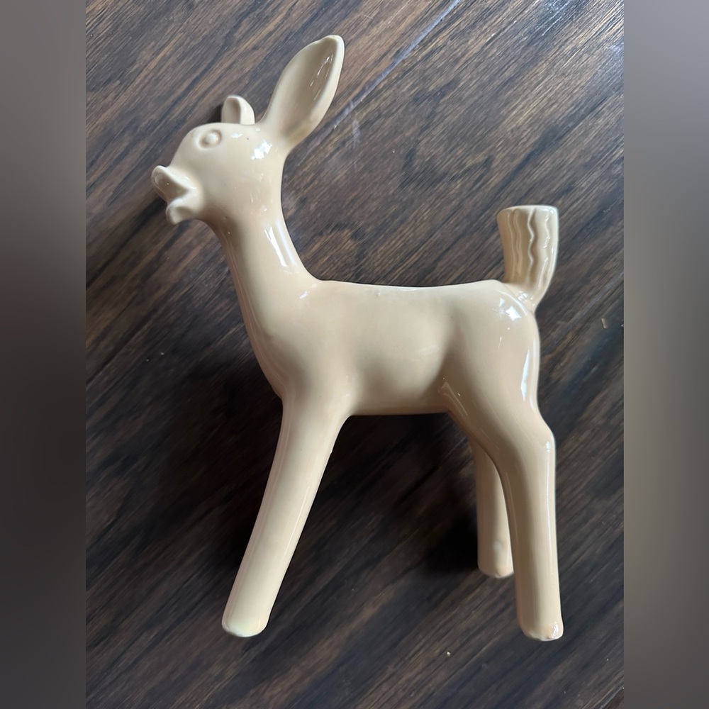 Vintage Deer Creamware Planter